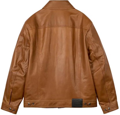 COACH SS24 Solid Leather Jacket Orange Red Long Sleeve Single-Breasted CM795-RUS Lookbook COACH SS24 Solid Leather Jacket Orange Red Long Sleeve Single-Breasted CM795-RUS