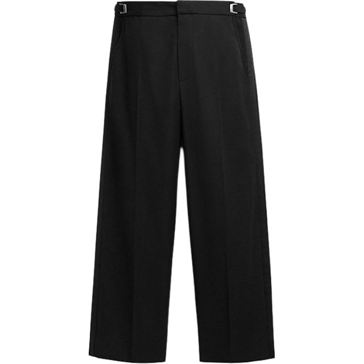 Order COACH SS24 Pantalones de Vestir Negros Rectos de Talle Medio CV995-BLK