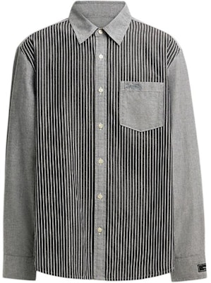 COACH SS24 Striped Colorblock Long Sleeve Shirt in Gray CT056-GRY Order COACH SS24 Striped Colorblock Long Sleeve Shirt in Gray CT056-GRY