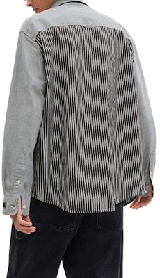 COACH SS24 Striped Colorblock Long Sleeve Shirt in Gray CT056-GRY Shop COACH SS24 Striped Colorblock Long Sleeve Shirt in Gray CT056-GRY