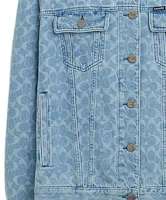 Details for COACH SS24 Washed Print Long Sleeve Button-Up Jacket. CQ835-LUN