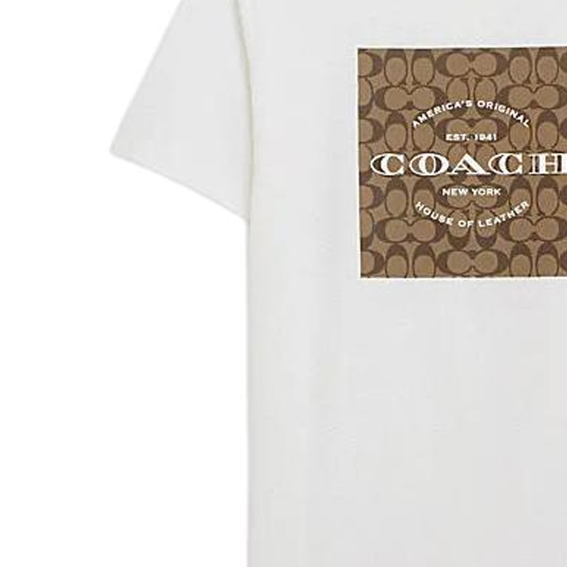 Purchase コーチ SS24 ホワイト クルーネック Tシャツ レタープリントデザイン. CO790-WHT