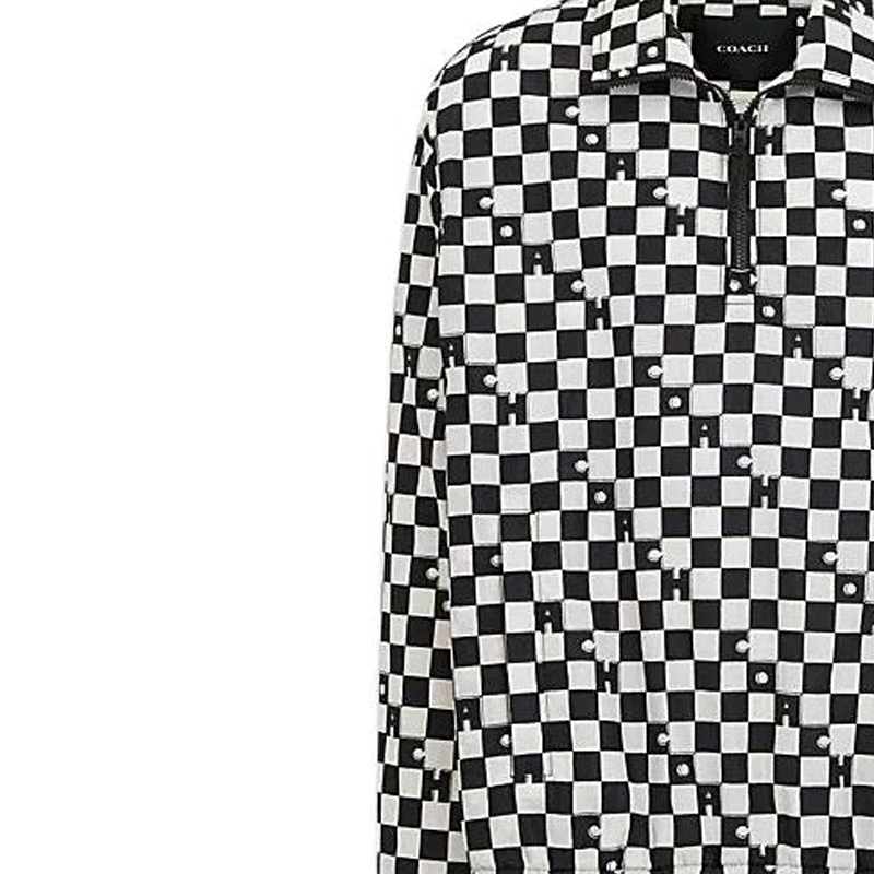 Coach SS24 Black Checkered Pullover Long-Sleeve Jacket CO806-SN3 圖 6