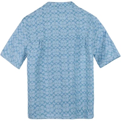 蔻驰男士春夏蓝色图案印花短袖衬衫SS24. C7812-X0L Lookbook 蔻驰男士春夏蓝色图案印花短袖衬衫SS24. C7812-X0L