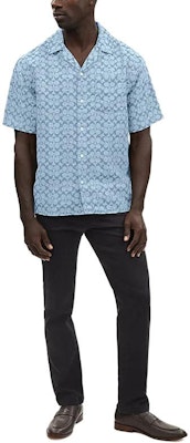蔻驰男士春夏蓝色图案印花短袖衬衫SS24. C7812-X0L Shop 蔻驰男士春夏蓝色图案印花短袖衬衫SS24. C7812-X0L
