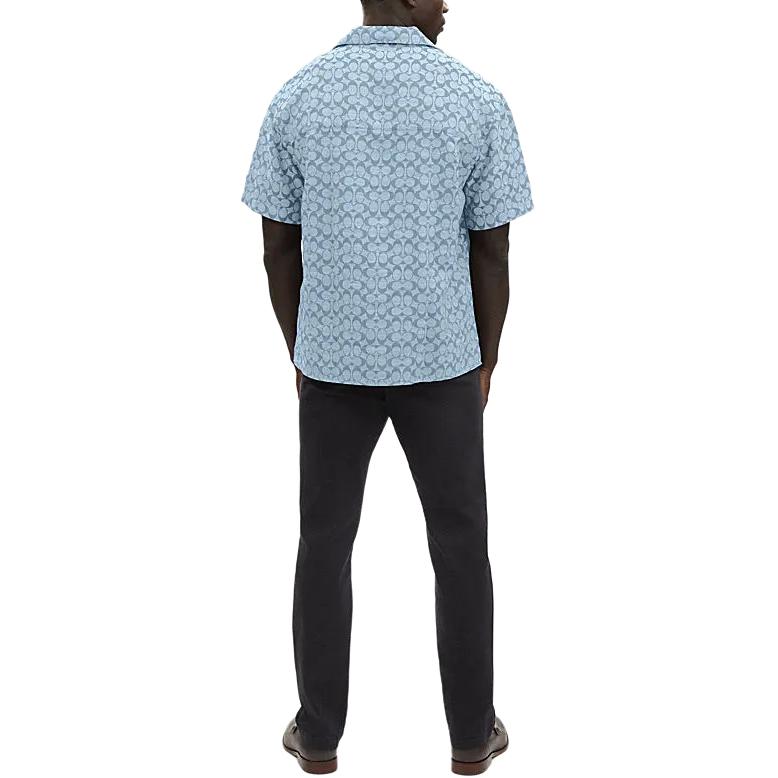 Purchase 蔻驰男士春夏蓝色图案印花短袖衬衫SS24. C7812-X0L