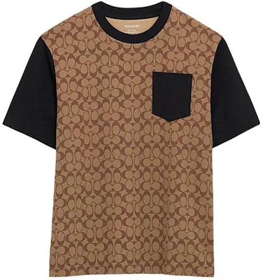 コーチ SS24 カラーブロック プリント クルーネック 半袖Tシャツ カーキ CO789-OFZ Buy コーチ SS24 カラーブロック プリント クルーネック 半袖Tシャツ カーキ CO789-OFZ