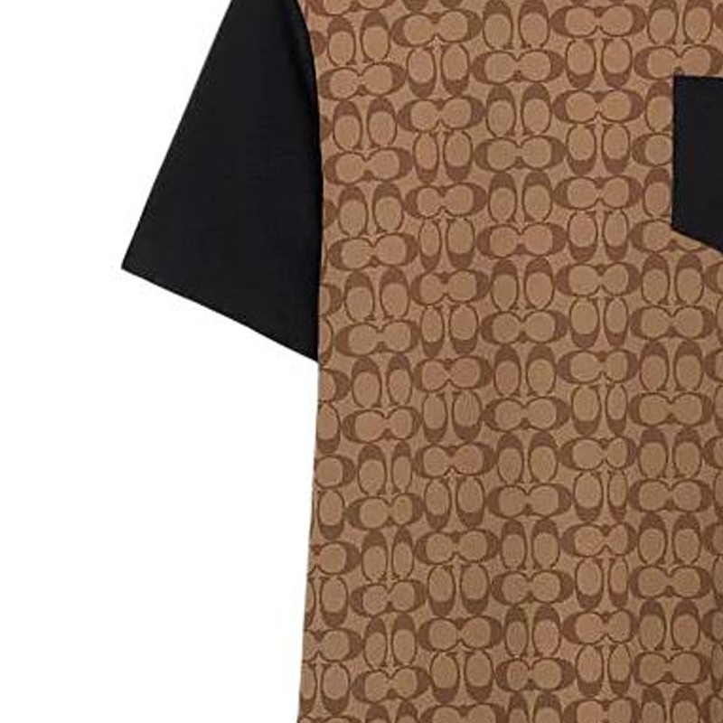 Purchase コーチ SS24 カラーブロック プリント クルーネック 半袖Tシャツ カーキ CO789-OFZ