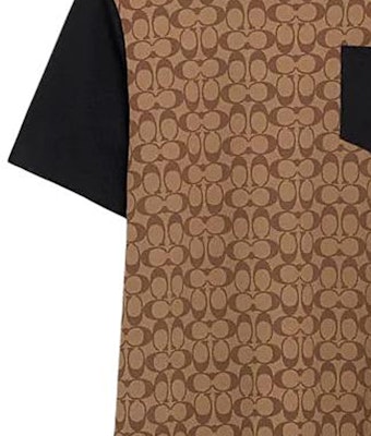 コーチ SS24 カラーブロック プリント クルーネック 半袖Tシャツ カーキ CO789-OFZ Purchase コーチ SS24 カラーブロック プリント クルーネック 半袖Tシャツ カーキ CO789-OFZ