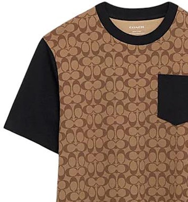 コーチ SS24 カラーブロック プリント クルーネック 半袖Tシャツ カーキ CO789-OFZ Details for コーチ SS24 カラーブロック プリント クルーネック 半袖Tシャツ カーキ CO789-OFZ