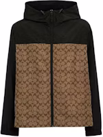 COACH SS24 Colorblock Zip-Up Hooded Jacket Khaki CO805-OFZ COACH SS24 Colorblock Zip-Up Hooded Jacket Khaki CO805-OFZ