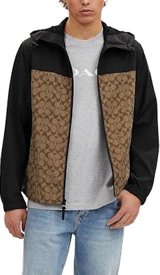 COACH SS24 Jaket Hoodie Berpenutup Ritsleting Colorblock Khaki CO805-OFZ Lookbook COACH SS24 Jaket Hoodie Berpenutup Ritsleting Colorblock Khaki CO805-OFZ