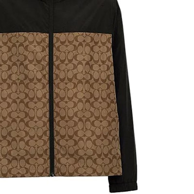 COACH SS24 Jaket Hoodie Berpenutup Ritsleting Colorblock Khaki CO805-OFZ Sizing COACH SS24 Jaket Hoodie Berpenutup Ritsleting Colorblock Khaki CO805-OFZ