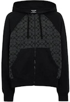 COACH SS24 Colorblock Zip-Up Hoodie Charcoal Gray CO827-R8E COACH SS24 Colorblock Zip-Up Hoodie Charcoal Gray CO827-R8E