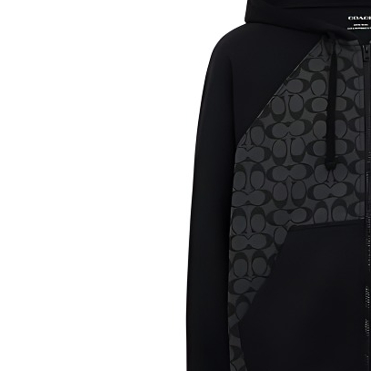 Sizing 코치 SS24 컬러블록 집업 후디 차콜 그레이 CO827-R8E