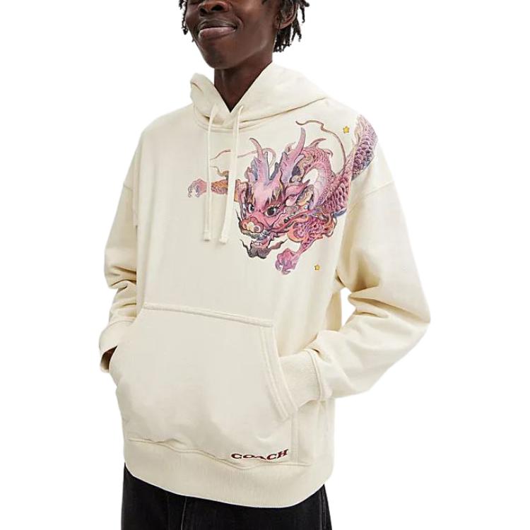 Shop Sudadera Coach SS24 Crema con Logo de Dragón. CP964-CRM