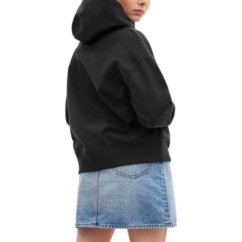 Shop コーチ SS24 レタープリント ブラック フーディ ユニセックス カジュアル ルーズフィット CQ226-BLK