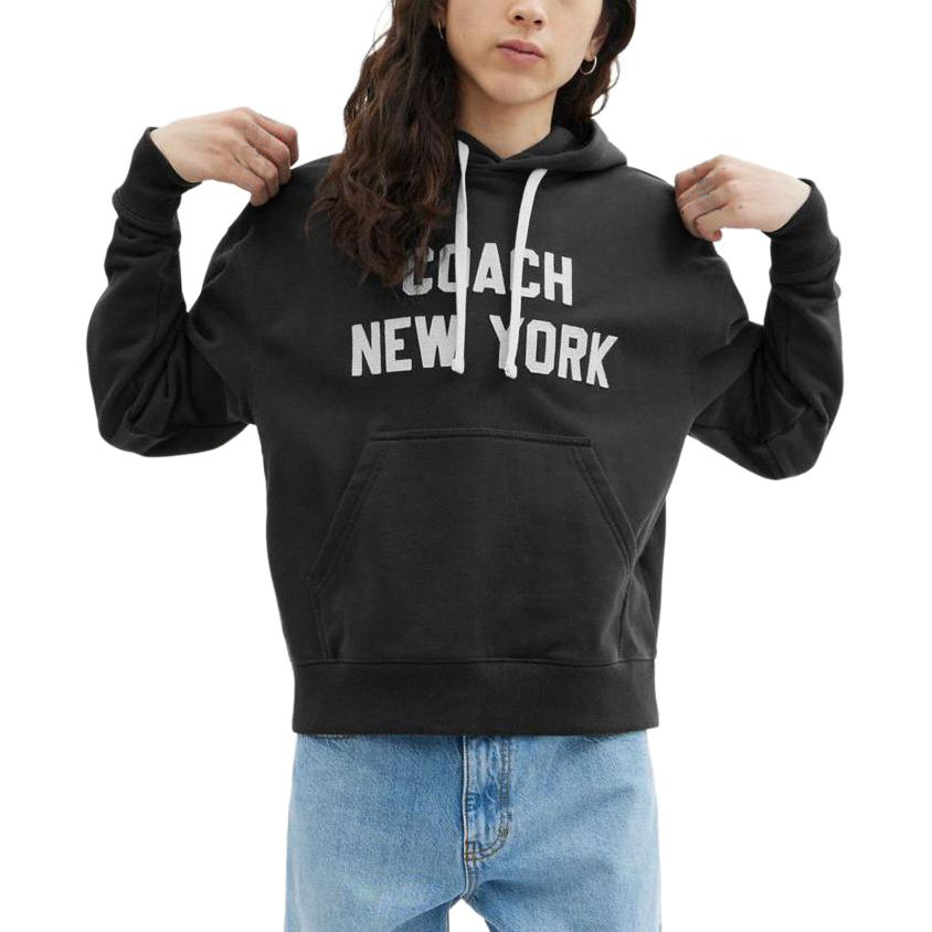 Purchase コーチ SS24 レタープリント ブラック フーディ ユニセックス カジュアル ルーズフィット CQ226-BLK