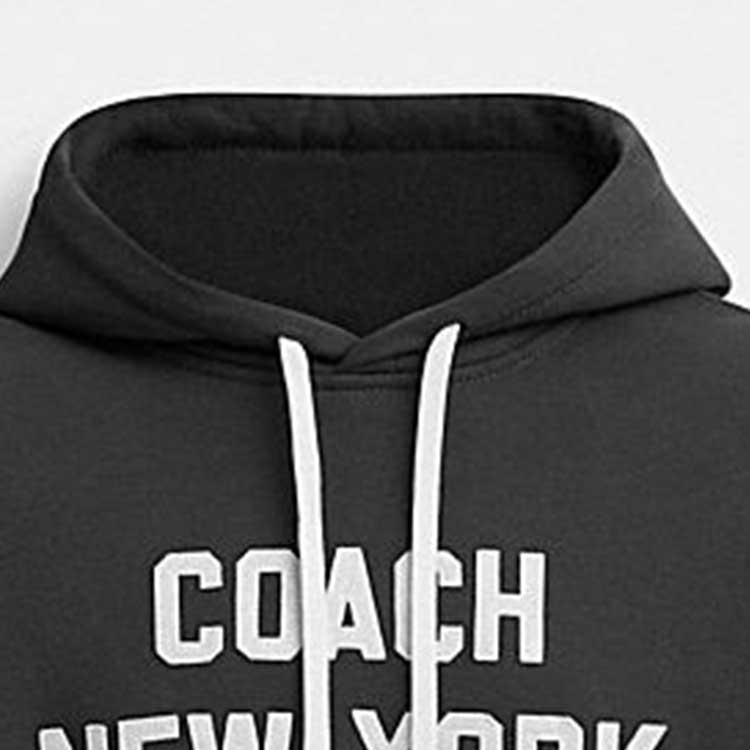 Sizing コーチ SS24 レタープリント ブラック フーディ ユニセックス カジュアル ルーズフィット CQ226-BLK