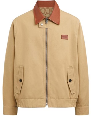 COACH SS24 Logo Patch Zip Casual Jacket Khaki Menswear. CS784-RYU Order COACH SS24 Logo Patch Zip Casual Jacket Khaki Menswear. CS784-RYU