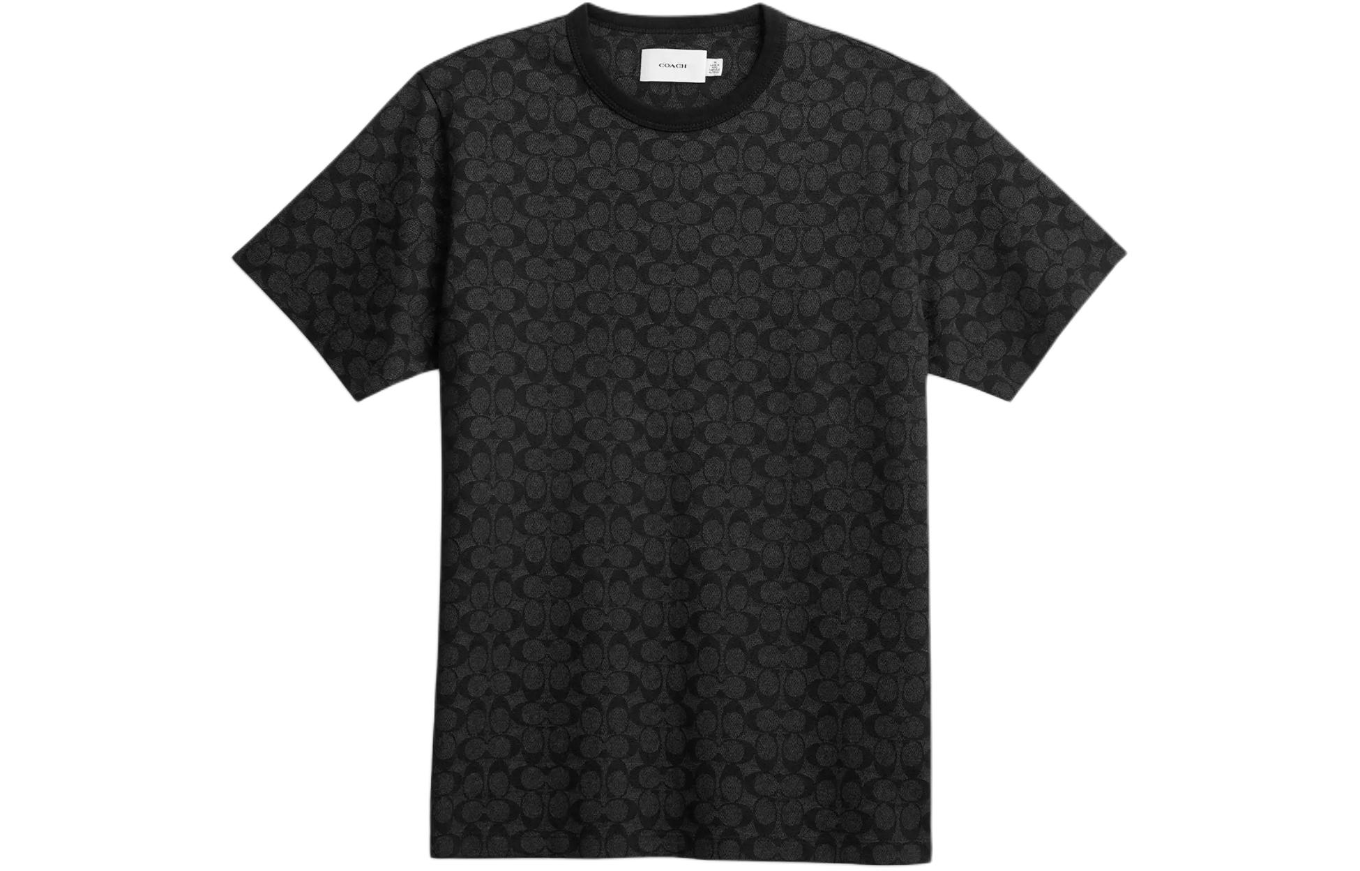 Order COACH SS24 ロゴプリント ユニセックス ブラック クルーネック 半袖Tシャツ. CP978-R8E