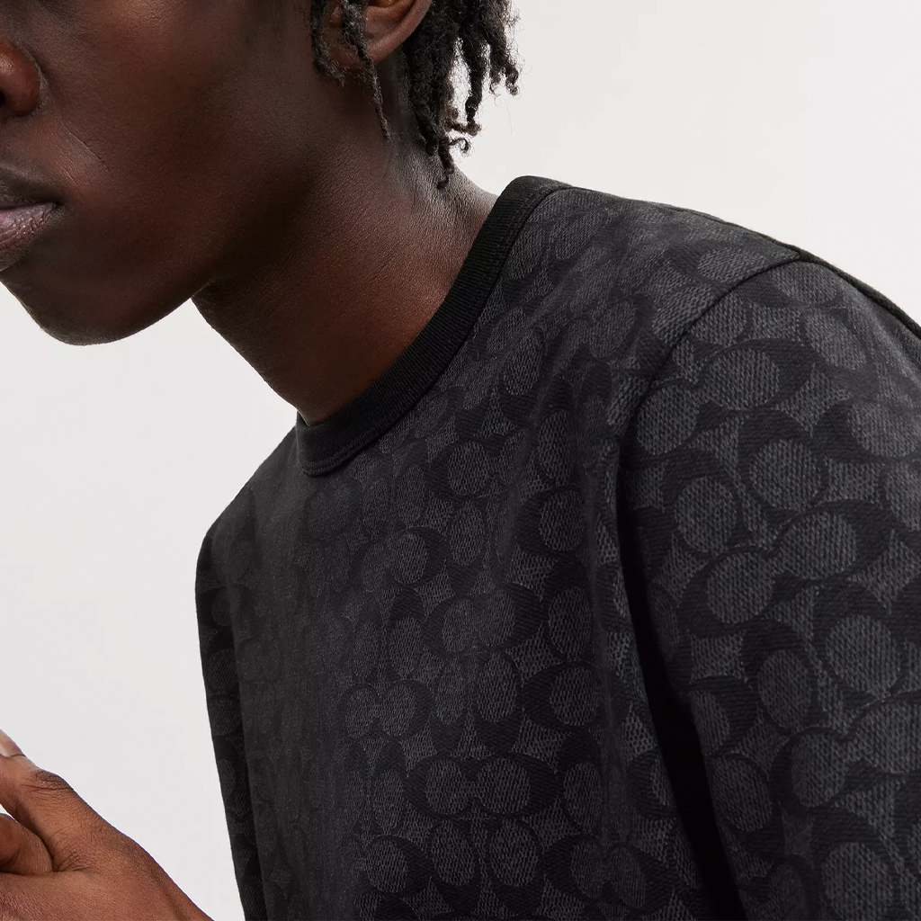 Purchase COACH SS24 ロゴプリント ユニセックス ブラック クルーネック 半袖Tシャツ. CP978-R8E