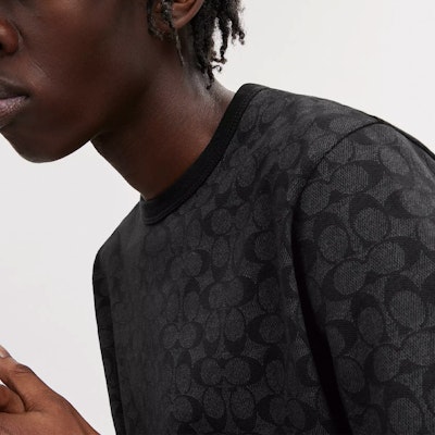 COACH SS24 ロゴプリント ユニセックス ブラック クルーネック 半袖Tシャツ. CP978-R8E Purchase COACH SS24 ロゴプリント ユニセックス ブラック クルーネック 半袖Tシャツ. CP978-R8E