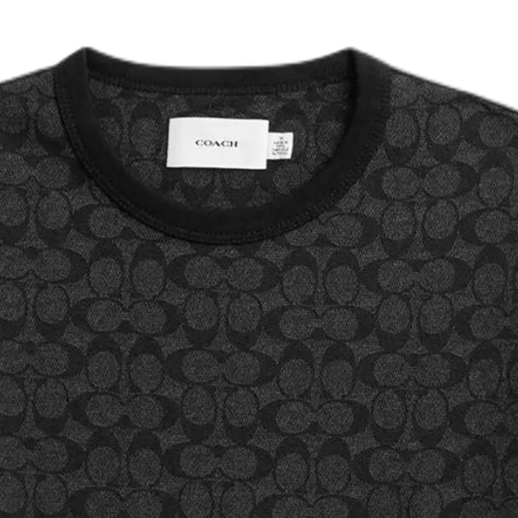 Sizing COACH SS24 ロゴプリント ユニセックス ブラック クルーネック 半袖Tシャツ. CP978-R8E