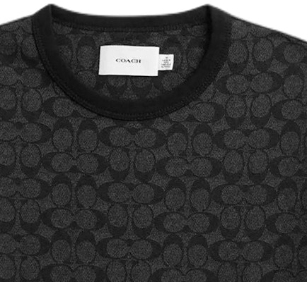 COACH SS24 ロゴプリント ユニセックス ブラック クルーネック 半袖Tシャツ. CP978-R8E Sizing COACH SS24 ロゴプリント ユニセックス ブラック クルーネック 半袖Tシャツ. CP978-R8E