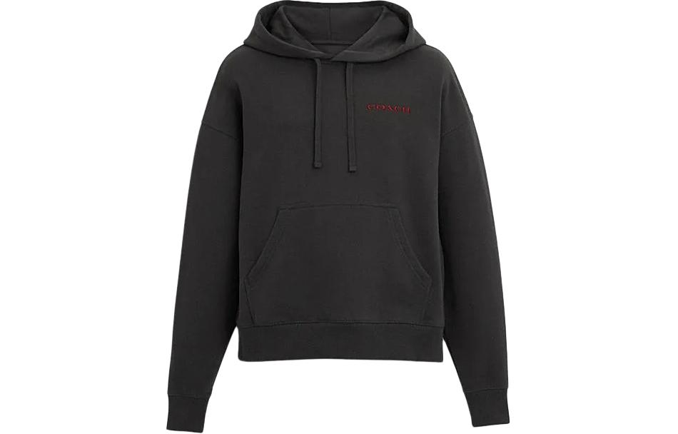 COACH SS24 Lunar New Year Logo Hoodie Black Long Sleeve Pullover CP459-BLK