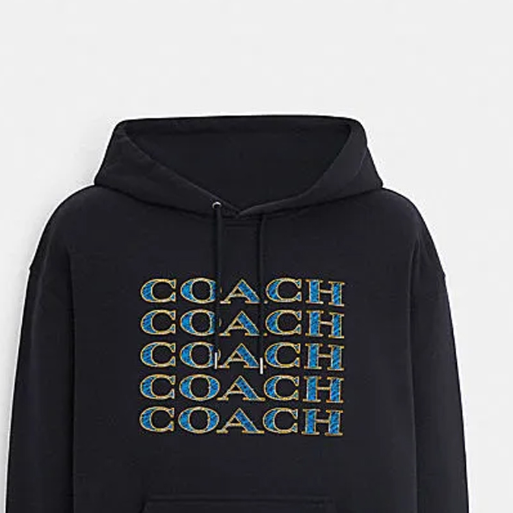 Details for Sudadera Azul Marino Coach SS24 con Diseño de Letras Estampadas CM828-RF2