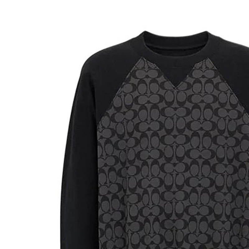 Details for COACH SS24 Sweater Lengan Panjang Cetak Abu-Arang CO825-R8E