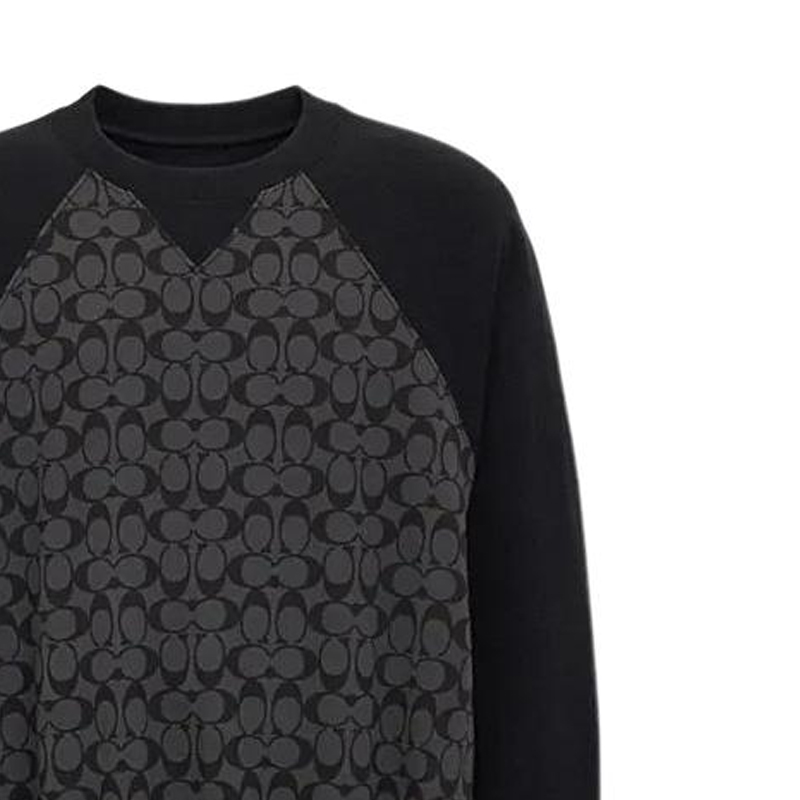 Sizing COACH SS24 Sweater Lengan Panjang Cetak Abu-Arang CO825-R8E