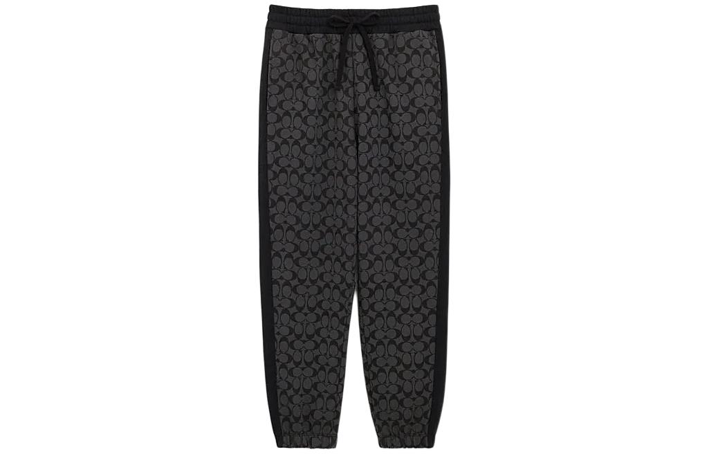 Order 蔻驰SS24印花抽绳中腰休闲裤男士炭灰色裤子。 CP828-R8E