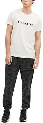 蔻驰SS24印花抽绳中腰休闲裤男士炭灰色裤子。 CP828-R8E Lookbook 蔻驰SS24印花抽绳中腰休闲裤男士炭灰色裤子。 CP828-R8E