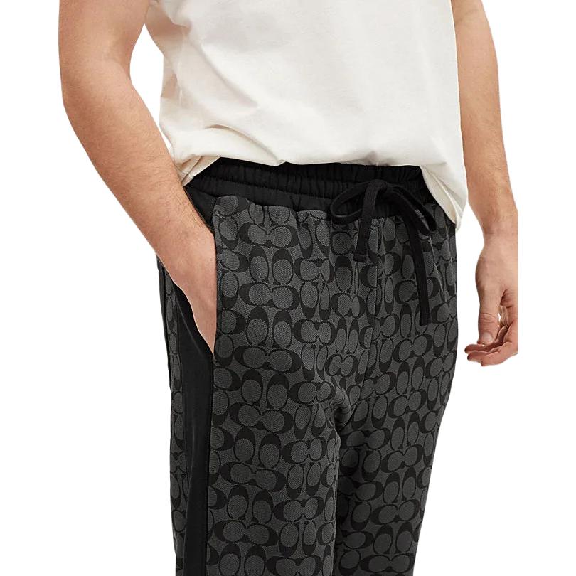 Purchase 蔻驰SS24印花抽绳中腰休闲裤男士炭灰色裤子。 CP828-R8E