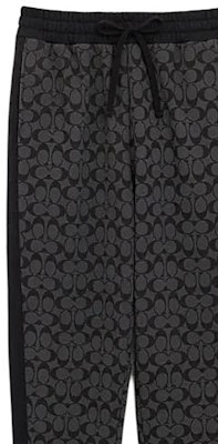 蔻驰SS24印花抽绳中腰休闲裤男士炭灰色裤子。 CP828-R8E Details for 蔻驰SS24印花抽绳中腰休闲裤男士炭灰色裤子。 CP828-R8E