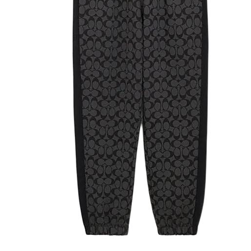 Sizing 蔻驰SS24印花抽绳中腰休闲裤男士炭灰色裤子。 CP828-R8E