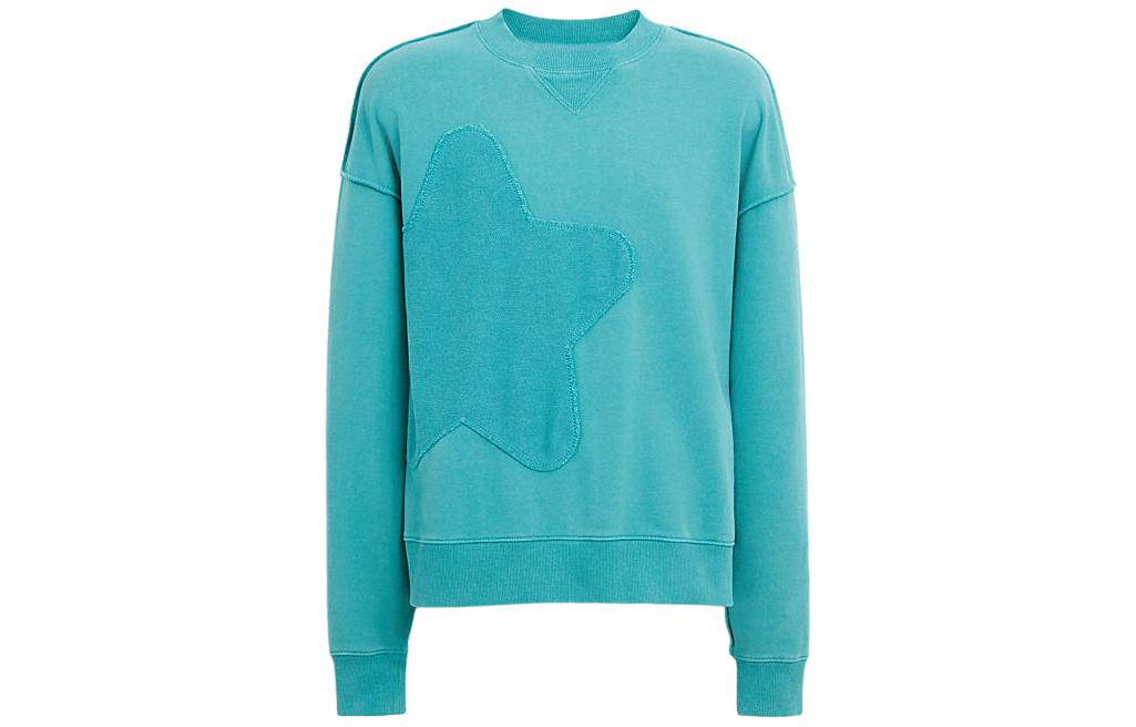 COACH SS24 Star Pattern Crewneck Sweatshirt Deep Water Green () CM829-WGX