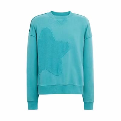 COACH SS24 Star Pattern Crewneck Sweatshirt Deep Water Green () CM829-WGX
