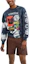 Lookbook Coach SS24 Baju Sejuk Crewneck Biru Tie-Dye Logo Print CT027-BAW