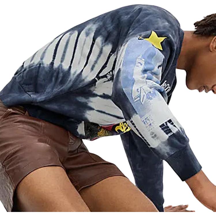 Coach SS24 Tie-Dye Logo Print Crewneck Sweatshirt Blue Pullover CT027-BAW 圖 5