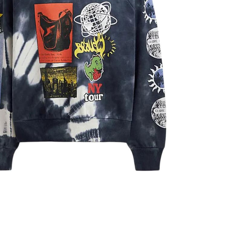 Coach SS24 Tie-Dye Logo Print Crewneck Sweatshirt Blue Pullover CT027-BAW 圖 7