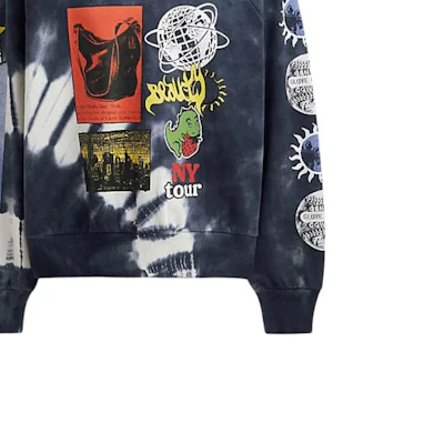 Coach SS24 Baju Sejuk Crewneck Biru Tie-Dye Logo Print CT027-BAW Sizing Coach SS24 Baju Sejuk Crewneck Biru Tie-Dye Logo Print CT027-BAW