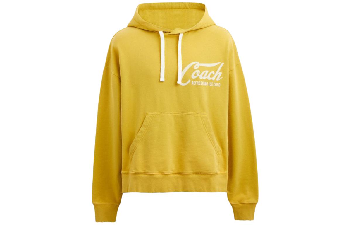 COACH SS24 Yellow Hoodie with Logo Print CS789-YLW