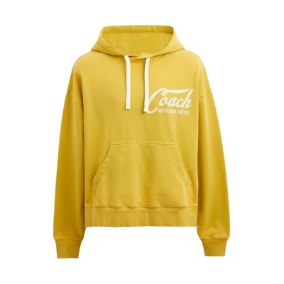 COACH SS24 Yellow Hoodie with Logo Print CS789-YLW