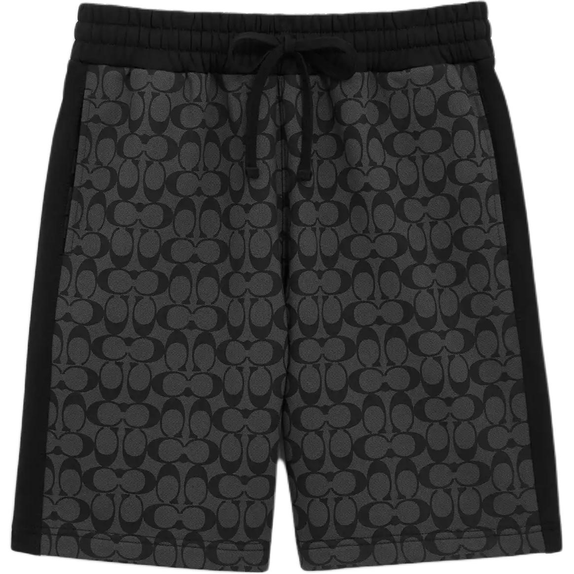 Order COACH SS25  Black Letter Print Drawstring Pocket Casual Shorts. CY588-R8E