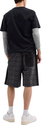COACH SS25 Black Letter Print Drawstring Pocket Casual Shorts. CY588-R8E Shop COACH SS25 Black Letter Print Drawstring Pocket Casual Shorts. CY588-R8E