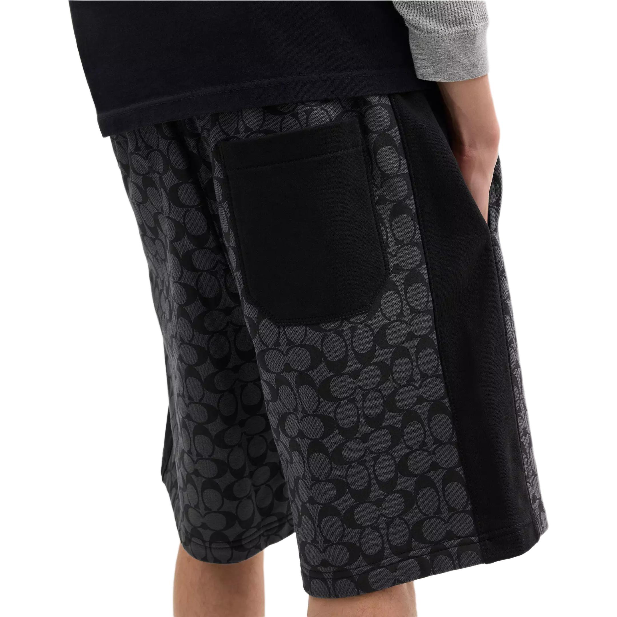 Purchase COACH SS25  Black Letter Print Drawstring Pocket Casual Shorts. CY588-R8E