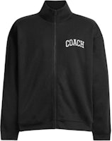 COACH SS25 Black Solid Color Zip-Up Long Sleeve Jacket. CY554-BLK COACH SS25 Black Solid Color Zip-Up Long Sleeve Jacket. CY554-BLK